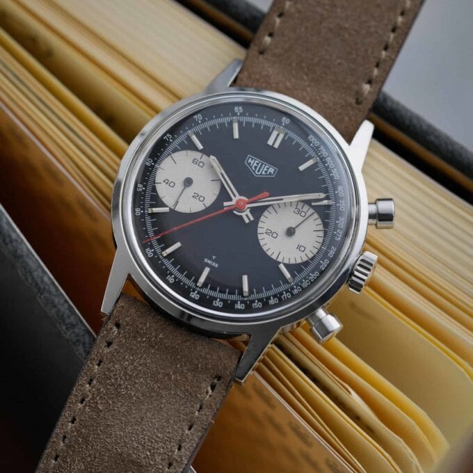 HEUER 73323NT reverse panda dial