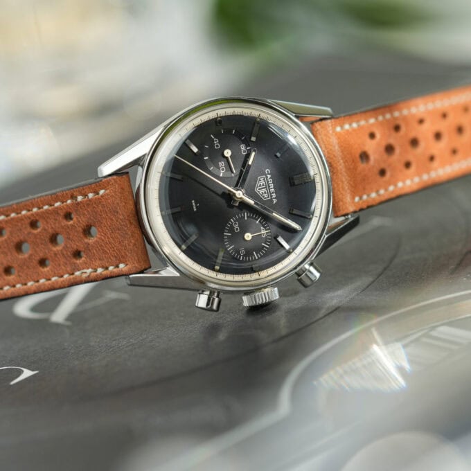 HEUER CARRERA 45 – 3647N – Silver Script – Valjoux 92