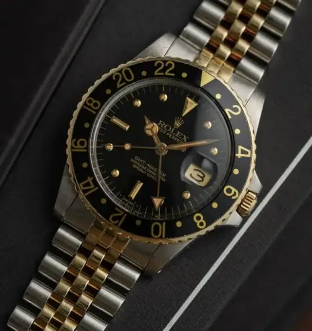 Alternative view of ROLEX GMT MASTER 16753 – Nipple Dial – Jubilee – Box & Papers – BUCHERER