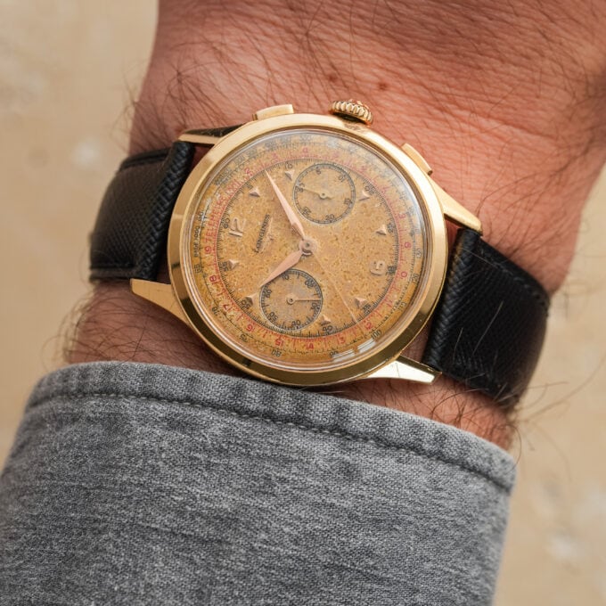 Alternative view of LONGINES Flyback Chronograp - Ref. 5967 - 18K Gold - Jumbo Case