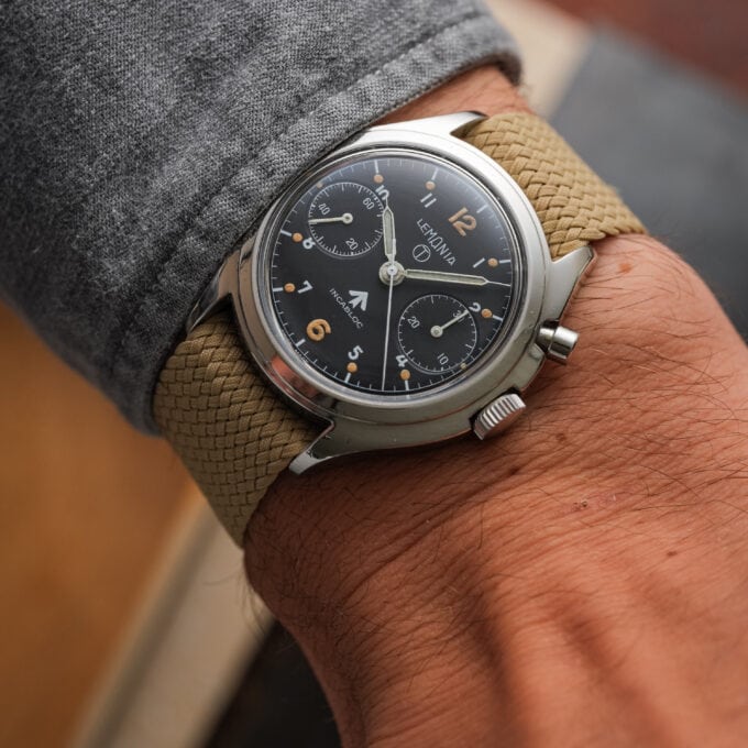 Alternative view of Lemania RAF 6BB Monopusher Chronograph – Calibre 2220